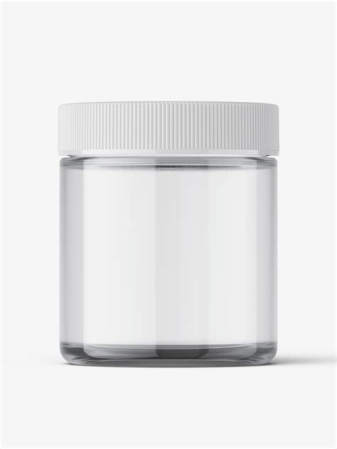 Download 500g Clear Plastic Jar with Screw Top Cap Mockup